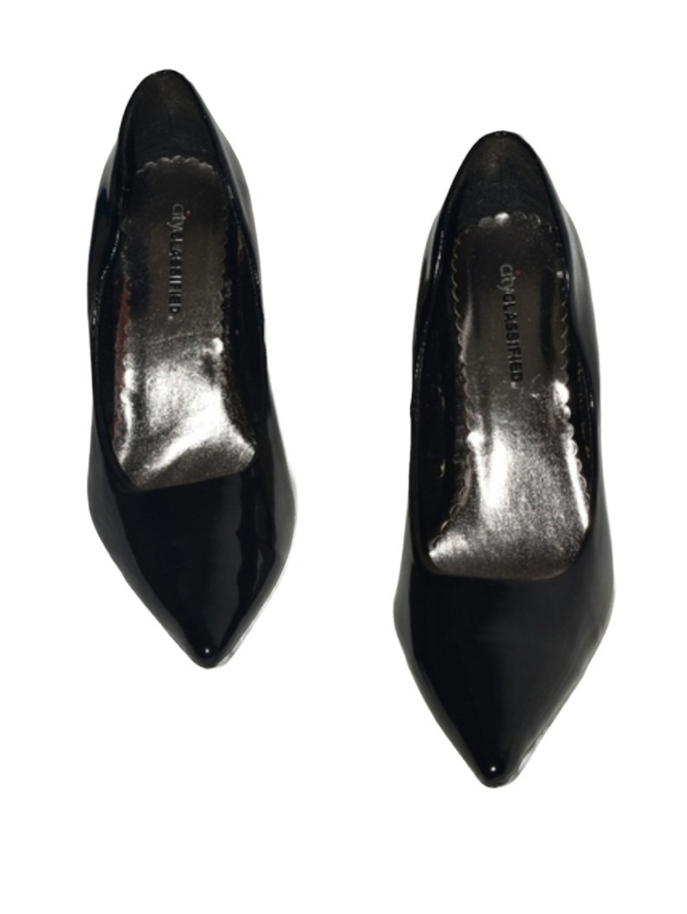 Pre-Owned Cityclassified Black Glossy Heels with Pointed Toe